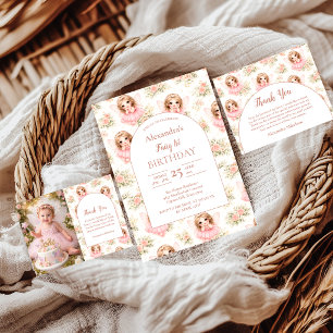 Sprookjeselfje 1e verjaardag meisje bedankkaart