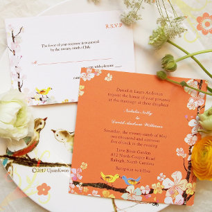 Cute Kisssing Birds Summer Weddenschap Kaart