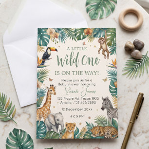 Safari Dieren   Tropische Dieren Baby Shower  Ronde Sticker