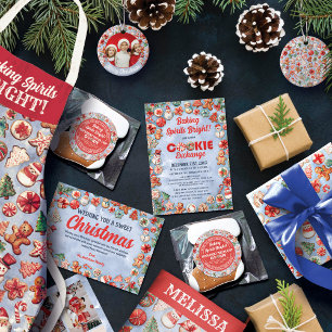 Whimsical Christmas Cookie Exchange Party Kaart