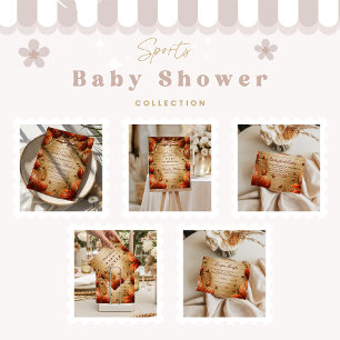 Antieke Basketbal Sport Baby Shower Loterij Informatiekaartje