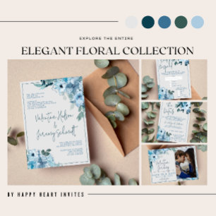 Bruid en bruidegom Namen Donker Blauwgroen bruilof Uitnodigingen Wikkel