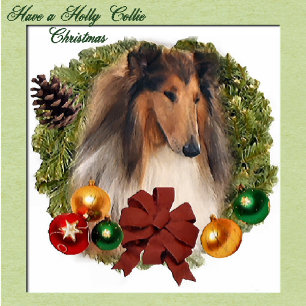 Ruw Collie kerstcadeautjes Feestdagen Kaart