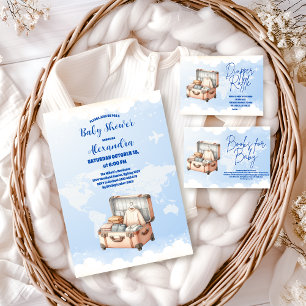 Wereldkaart Adventure wacht op Baby shower Kaart