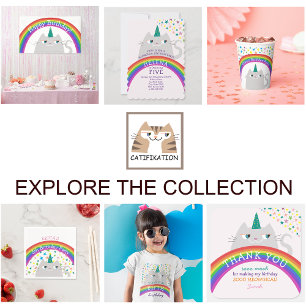 Kat Eenhoorn Meisje Verjaardag Spandoek