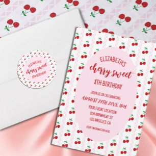 Cherry Sweet Verjaardag Ronde Sticker