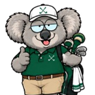 Golfende Papa Australische Koala Ronde Sticker