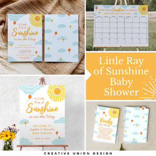 Een beetje Ray Sunshine Baby shower dank u kaarten