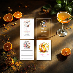 Glam Baby Duck Baby shower Bedankkaart
