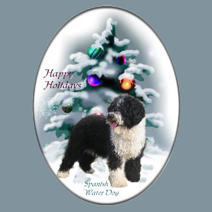Spaanse kerstcadeautjes voor waterhonden feestdagen kaart