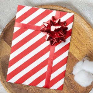 Modern rood en wit gestreept keramisch ornament