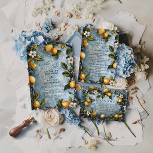 Verse Citrus Botanische Bruiloft Bedankkaart
