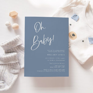 Denim/Dusty Blue Bohemian Baby shower Invitation Kaart
