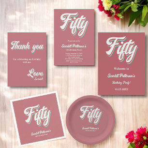  Retro 70s Groovy Unieke Verjaardag Bedankkaart