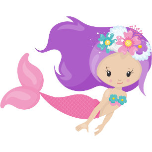 Mermaid Pink Paars Birthday Party Dank je Kaart