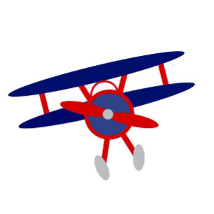 Blauw en Rood Vliegtuig Gestreept Baby shower Kaart