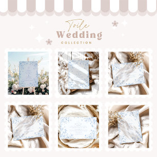 Elegant Baroque Blue French Garden Floral Wedding Save The Date