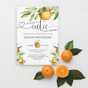 Kleine Cutie op weg naar Baby shower All In One Uitnodiging