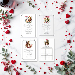 Chic Drink in liefde Vrijgezellenfeest Acryl Uitnodigingen