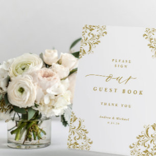 Elegant Classic Vintage Wedding Gold Folie Uitnodiging