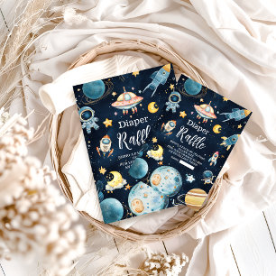 Over de Maan Celestial Baby shower Navy Kaart