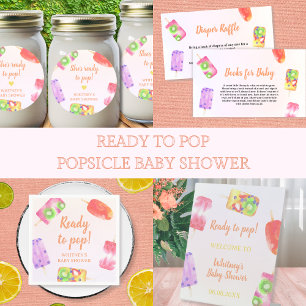 Boeken voor Baby Popsicle Waterverf Baby shower Informatiekaartje