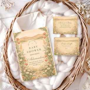 Warme Neutrale Woestijn Botanische Baby Shower Servet