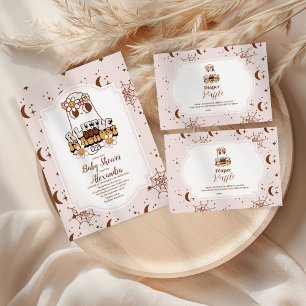 Groovy Halloween Little Boo Baby Raffle Diapper Informatiekaartje