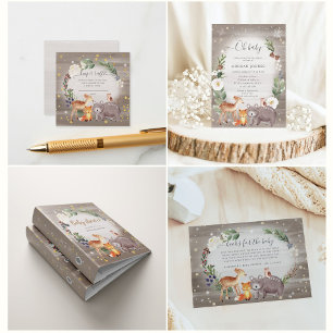 Woodland Forest Sparkle Baby shower Invitation