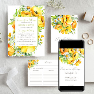 Lente zomerbloemen vrijgezellenfeest receptkaart informatiekaartje