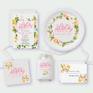 Kleurrijke lentebloemen 100e verjaardag bedankkaart