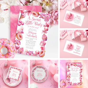 Roze Snoep Lijst Meisje Baby shower Servet