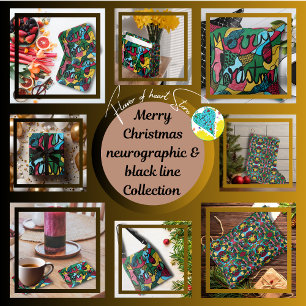 MERRY CHRISTMAS NEUROGRAPHIC & BLACK LINE CADEAUPAPIER