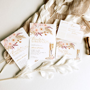 Foto Parels en Prosecco Bloemen Vrijgezellenfeest Kaart