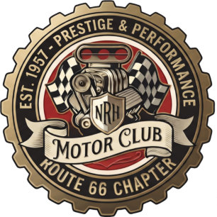 NRH Motor Club Route 66 Vintage Garage Dames T-shi T-shirt