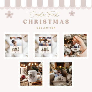 3 Foto Western Eerste Kerstdag als Mrs. en Mr. Feestdagenkaart