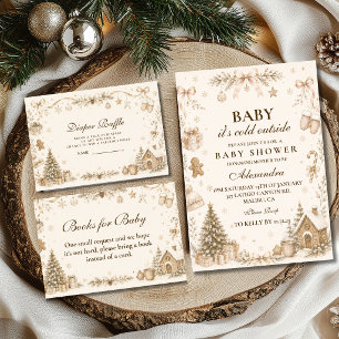 Neutrale Winter Wonderland Baby Shower Servet