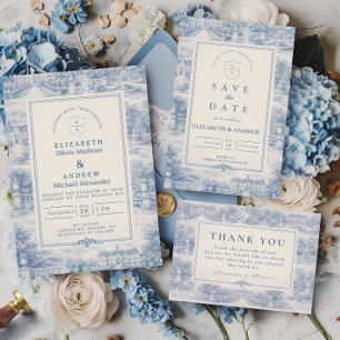 Blauw Kasteel Garden Terrace Trouwlocatie Bedankkaart