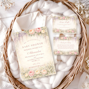 Blush Wisteria En Rozen Tuin Baby Shower Servet