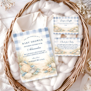 Elegante Kust Zeeschelp Baby Shower Kaart