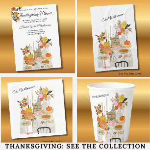 PAPEREN SERVET MET PERSONALIZED THANKSGIVING TAFEL