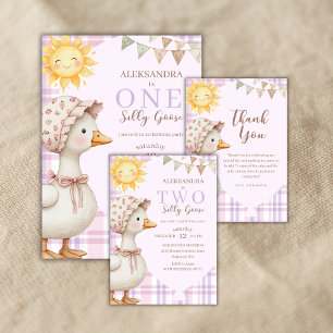 Een Gekke Goose Girl 1st Verjaardag Party Waterver Kaart