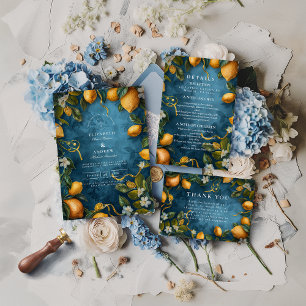 Mediterranean Lemon Bliss Bruiloft Save The Date