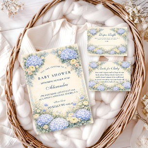 Stofbloem Blauwe Hortensia Barokke Bloemige Diappe Informatiekaartje