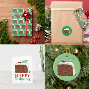 Brits kerstcadeautje Slice Festive Holiday Cadeaupapier