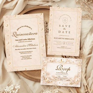 Hemelse Gouden Maan Quinceañera Servet
