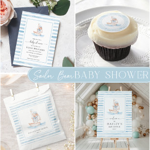 Sailor Beer Blue Stripe Baby shower Servet