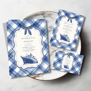 Nautical Navy Blue Cruise Wedding Kaart