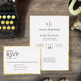 Details van de Deckle-rand Folie Enclosure Card Uitnodiging