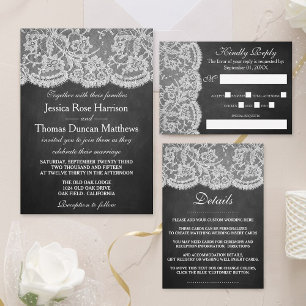 De Chalkboard & Lace Wedding Collectie website Informatiekaartje